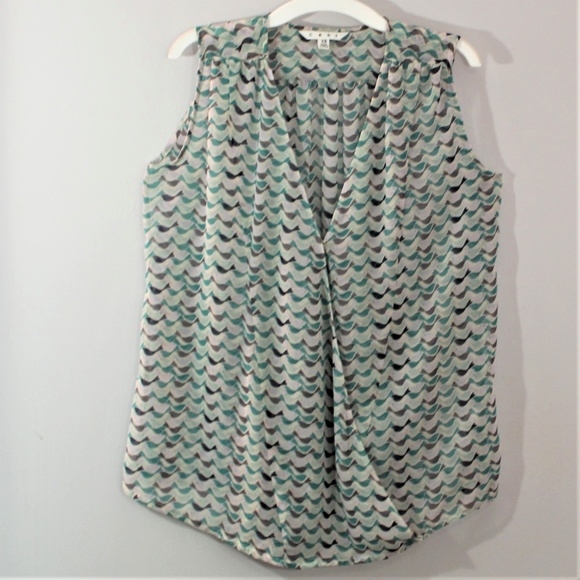 CAbi Tops - CABI Sleeveless "Tweet Bird" Pattern Chiffon Top